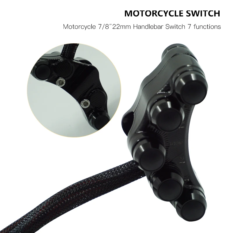 CNC Universal Waterproof Motorcycle Switch 7/8\