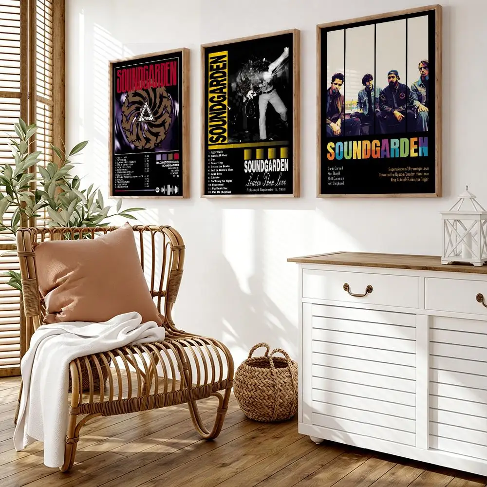 S-Soundgarden Poster Wall Stickers HD Painting Self Adhesive Art Decals for Bedroom Living Room Home Decor