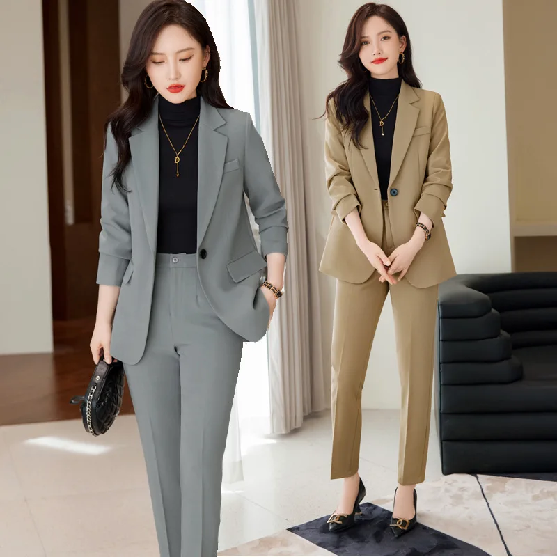 

Khaki Casual Suit Jacket Women's Small Autumn 2023 New High-Grade Temperament Professional Tailored Suit Suit