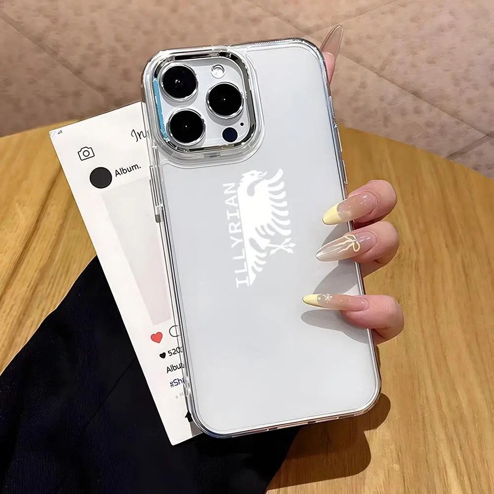 Albanien-Flaggen-Handyhülle für iPhone 18 17 16 Air E 15 14 13 12 11 Plus Pro Max, galvanisierte transparente Softshell-Hülle