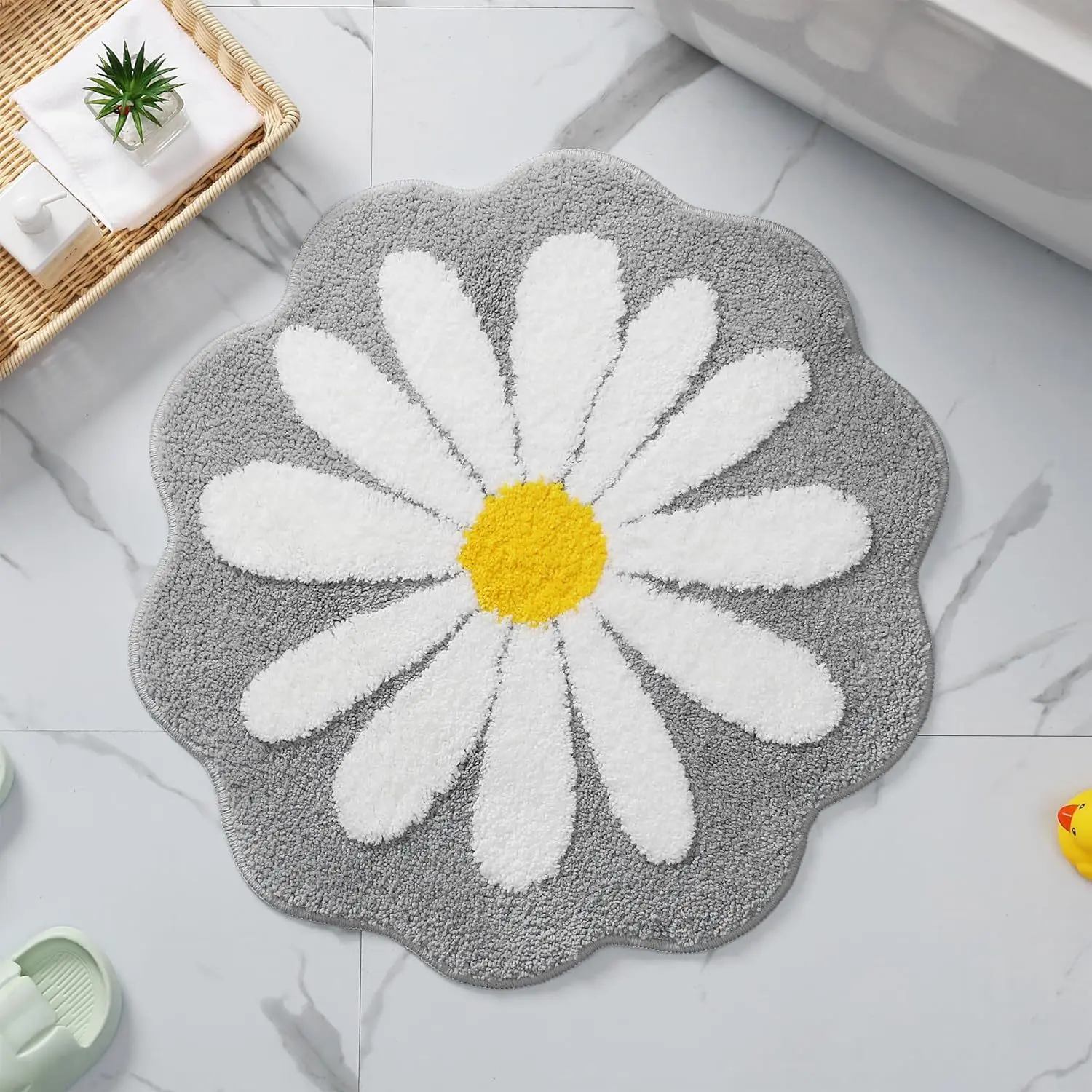 Flower Rug Super Soft Flocking Tufted Floor Rug Living Room Non Slip Bath Mat Sofa Bedside Mats Baby Crawling Carpet Doormat Rug