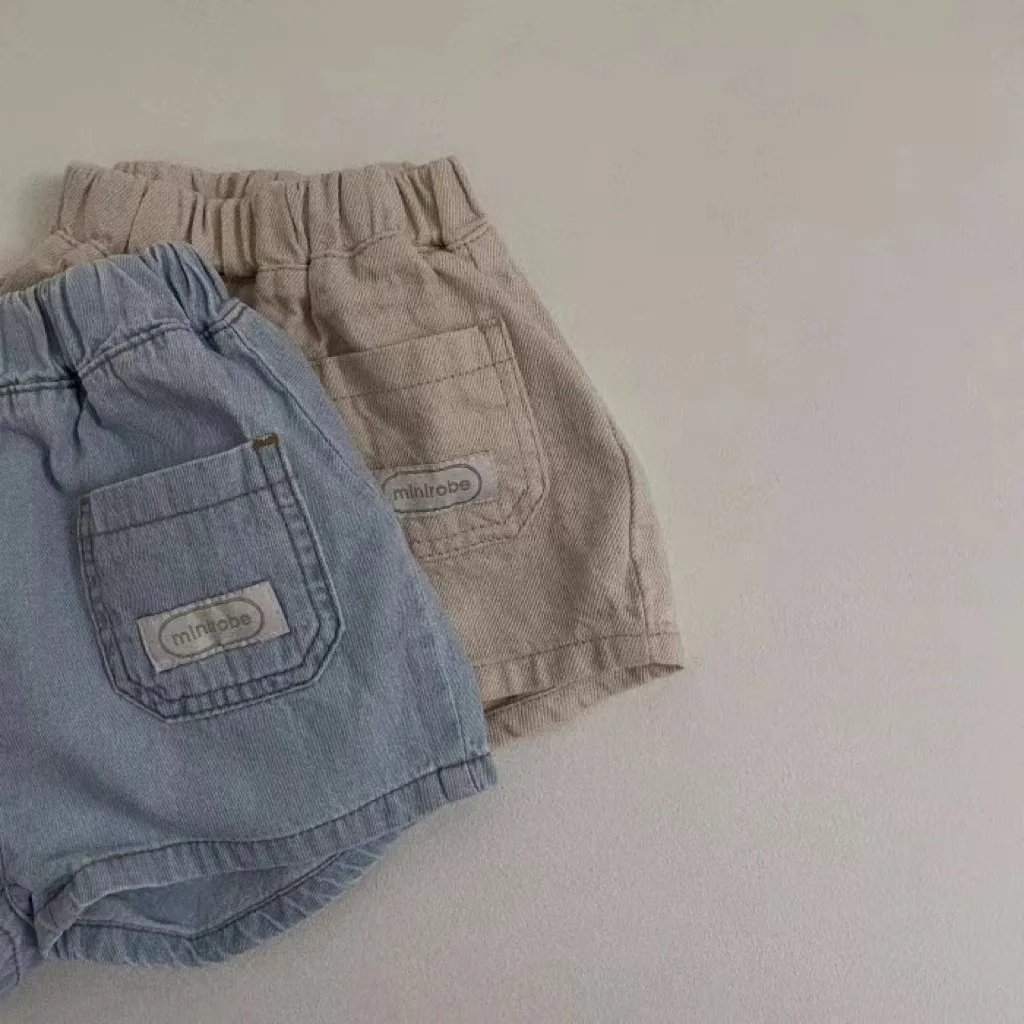 Pantalones cortos de mezclilla para bebé, Shorts informales de algodón, holgados, Vintage, ropa de verano, 2023