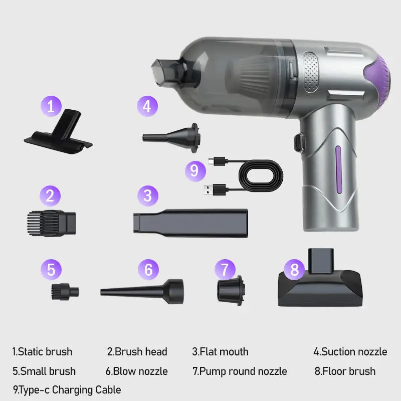 

12000PA Home Desktop Keyboard Cleaning Cordless Car Vacuum Cleaner Portable Strong Suction Vacuum Cleaner Handheld