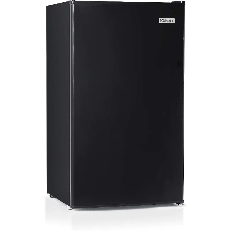 Igloo 3.2 Cu.Ft. Single Door Compact Refrigerator with Freezer - Slide Out Glass Shelf Perfect for Homes, Offices, Dorms - Black