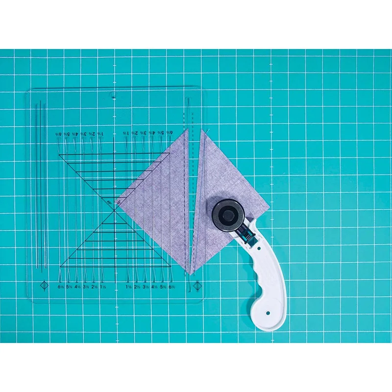 A Perfect Half Square and Quarter Square Triangular Ruler with a 1pc Acrylic Sewing and Quilting Tool