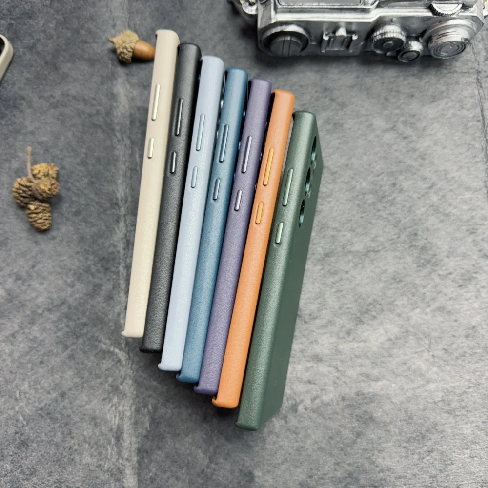 Genuinely Crafted Vegan Leather Case For Samsung Galaxy S24 Ultra S24+ Plus S23 Ultra S22 Ultra Back Cover Plain Korean Business