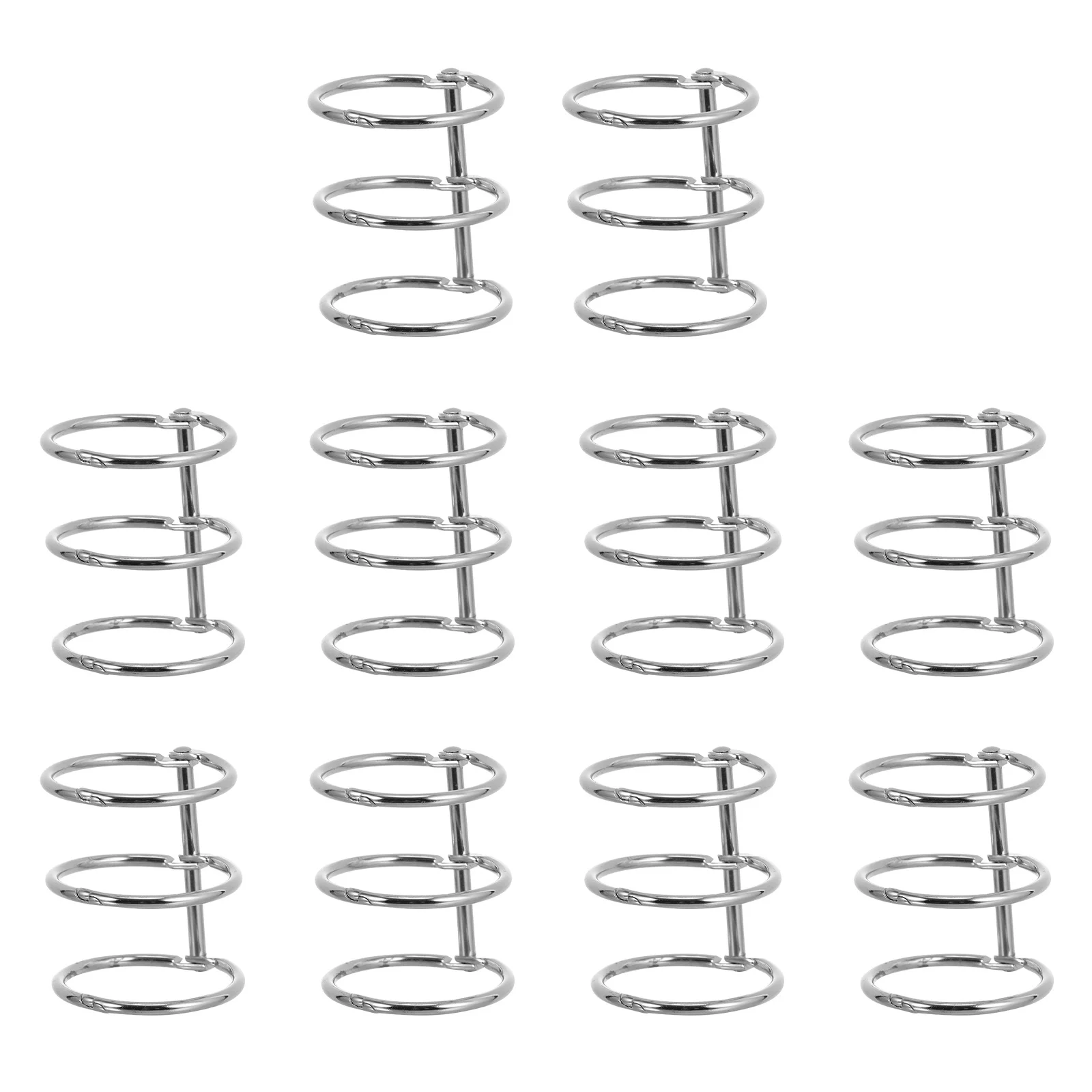 10pcs Metal Binder Ring Snap Ring For Loose Leaf Notebook Binding Coils Organization Filing Sorting Stationery Supplies