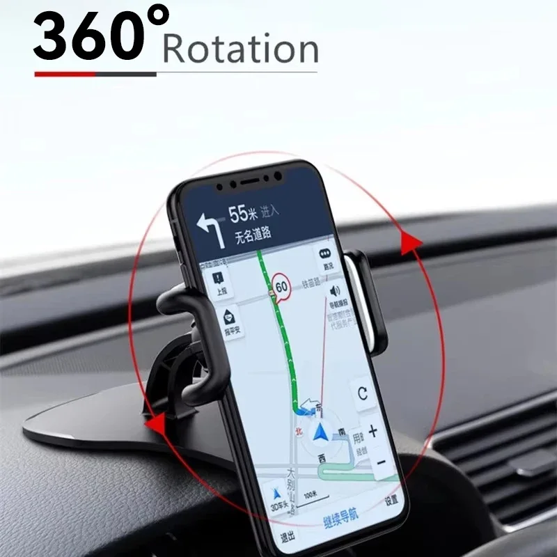 حامل هاتف السيارة العالمي 360 °   حامل لوحة القيادة قابل للدوران مع دعامة ثابتة ذات قبضة تلقائية للهواتف الذكية 2025 جديد