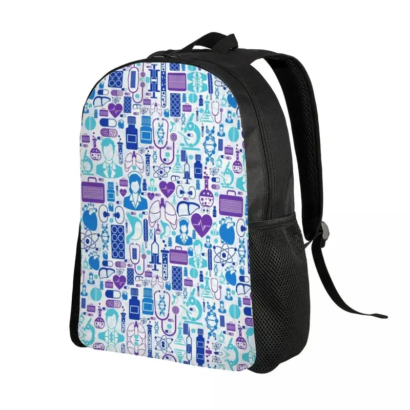 Customized Cartoon Doctors Nurse Travel Backpack Women Men School Computer Bookbag Nursing Print College Student Daypack Bags