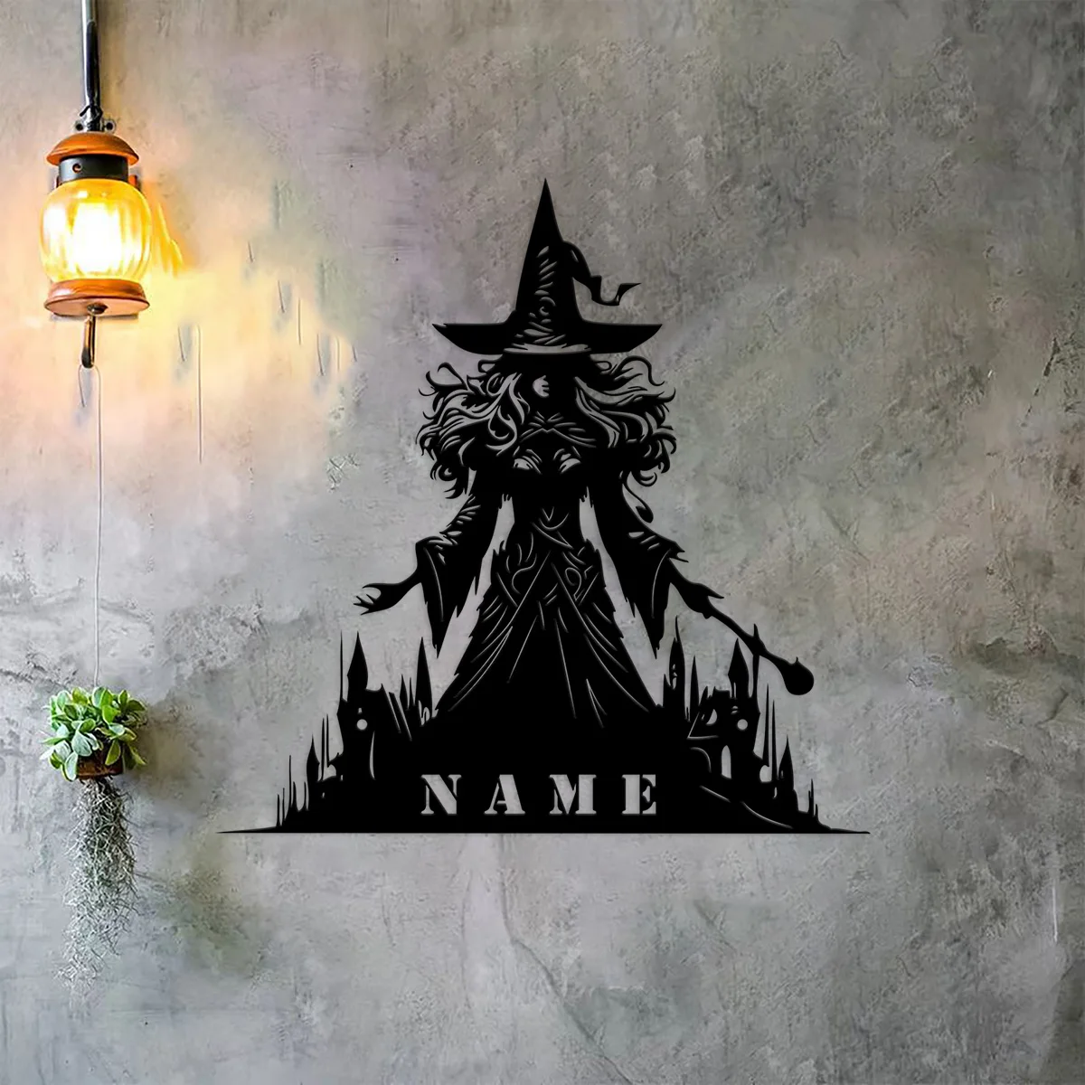 

Custom Witch Metal Wall Art - Enchanting Witch Design, Unique Wall Decor for Halloween, Fantasy Lovers, Home, Office