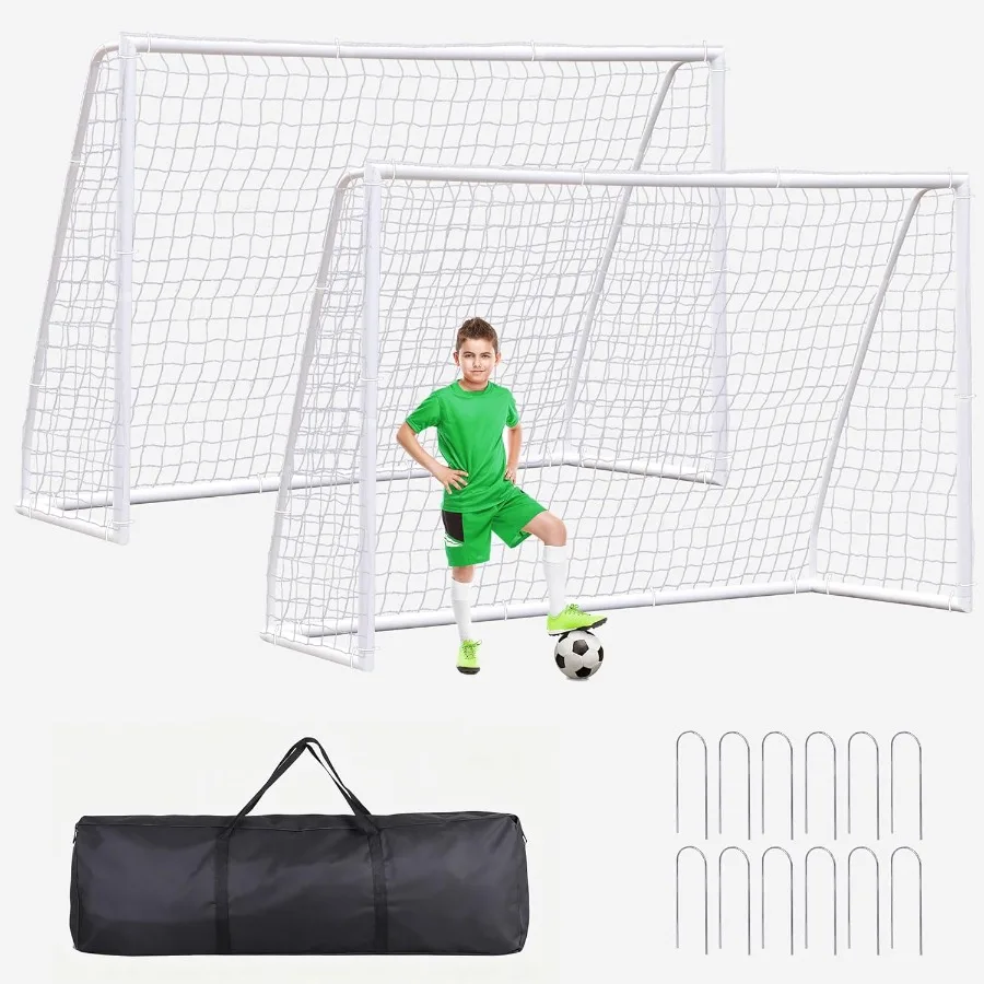

Футбольные ворота F2C Футбольная сетка для заднего двора Стальная рама для взрослых Портативное тренировочное пособие по стрельбе с сумкой для переноски Наземные колья для воды
