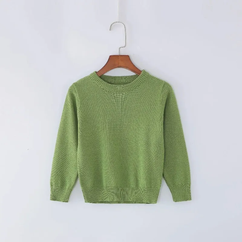 2021 New Children Clothes Pullover 4 Years Girl Fashion Blouses Baby Boy Knit Sweater Kids Blue O-Neck Sweater 1 To 3 5 6 Years