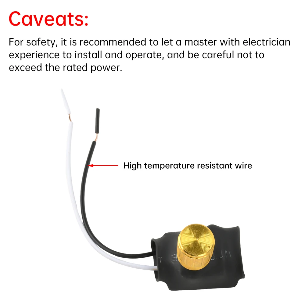 LED Dimmer Switch 220V Full Range Rotary Dimmer Switch Inline Lamp Switch for Table Lamp / Dimmable LED Lamp / Halogen Bulbs