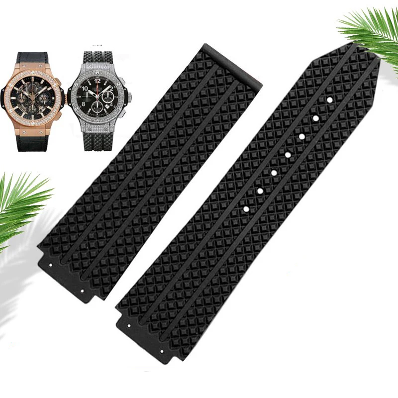 

Watch Band For HUBLOT BIG BANG Silicone 25mm*19mm Waterproof Men Watch Strap Chain Rubber Watch Bracelet Chain