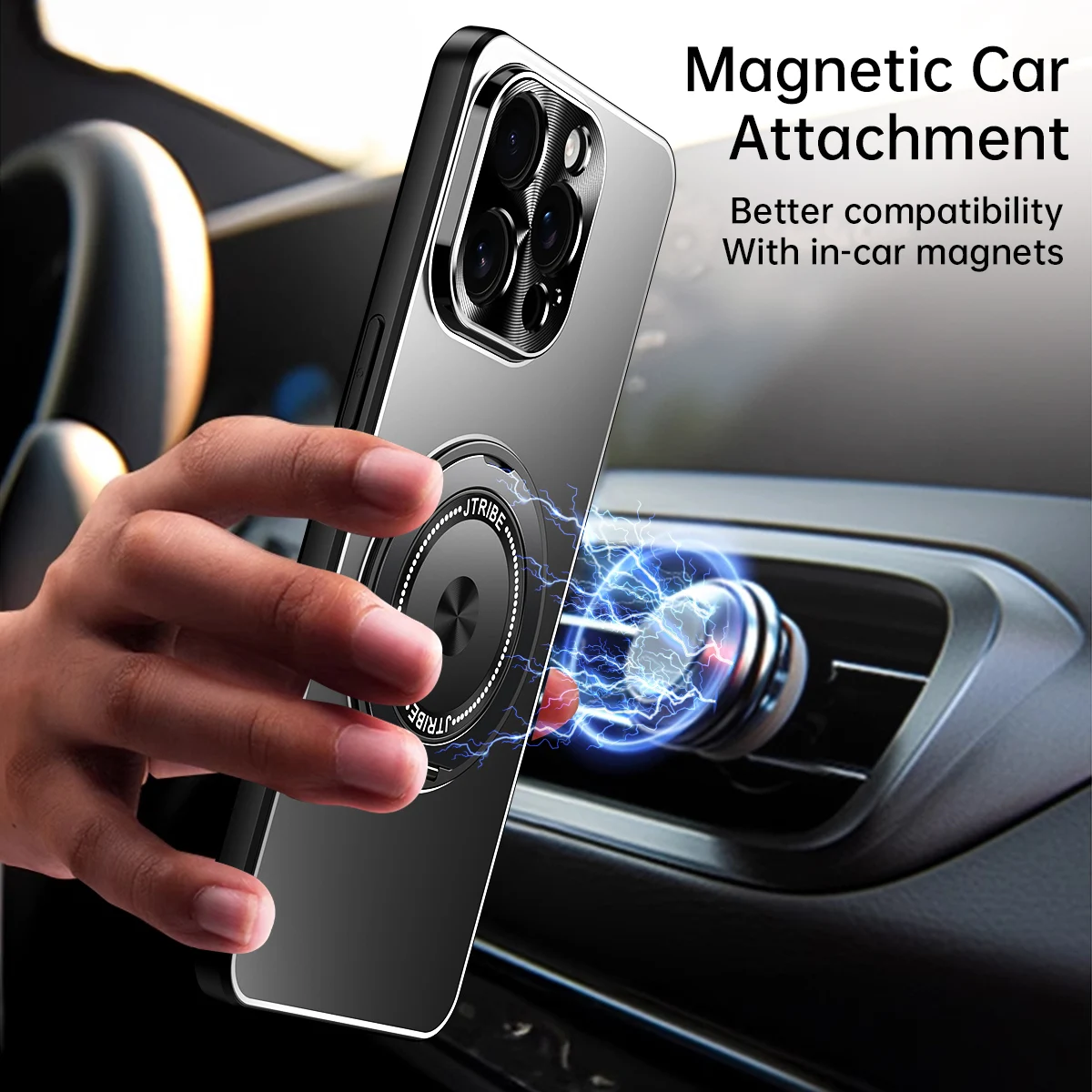 

Magnetic case with 360° Ring Holder for MagSafe Kickstand Magnet Grip for iPhone 16 pro max 16 plus 15pro Luxury Foldable Stand