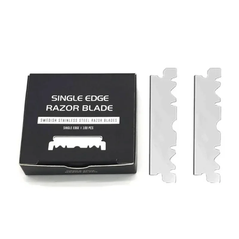 100Pcs Single Edge Razor Blades Men's Stainless Steel Razor Blades Sharp Blades For Facial Care Disposable Replacement Blade