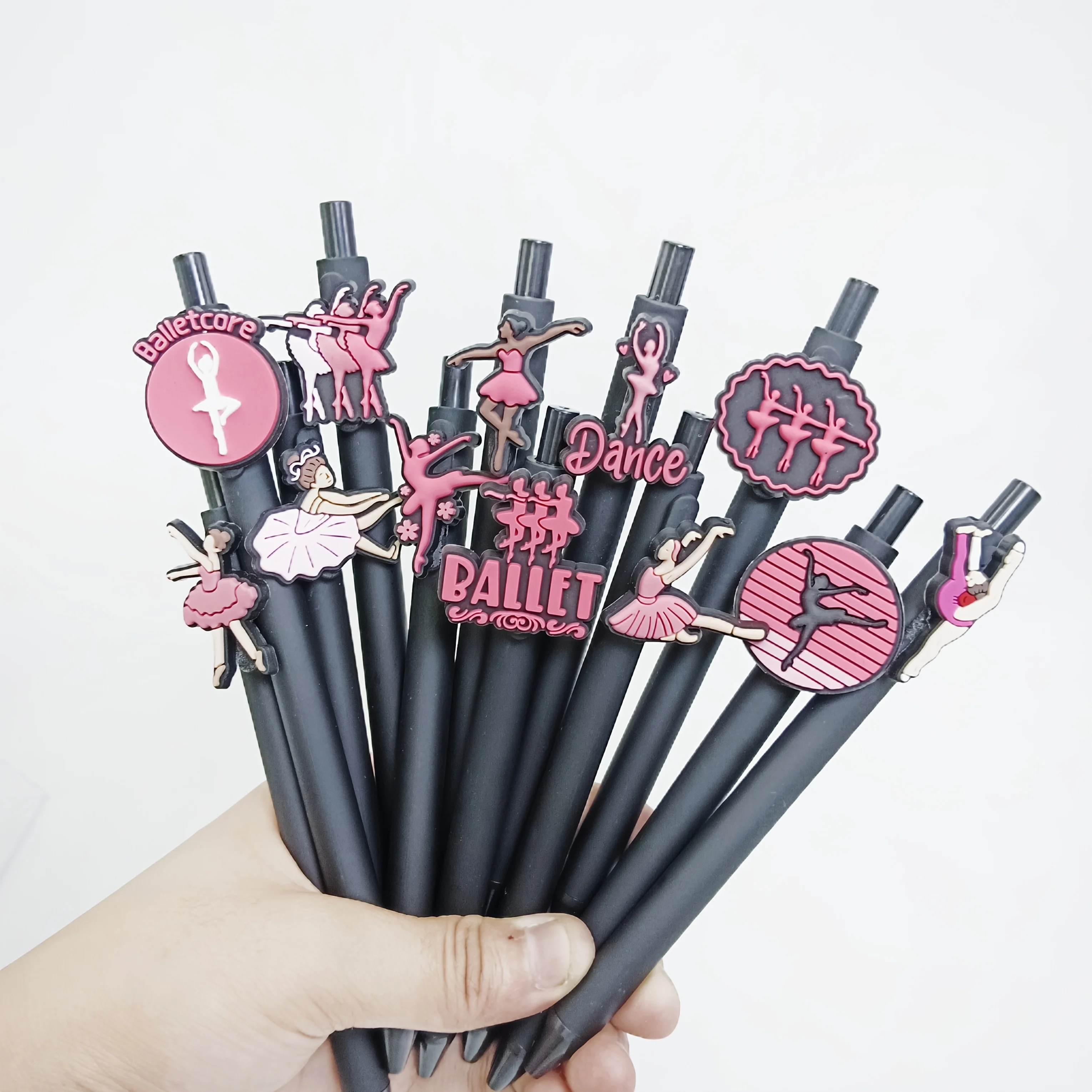 12PCS/24PCS 발레 테마 볼펜, 발레 모양의 볼펜, 학생용 필기구, 회의 기록 펜.