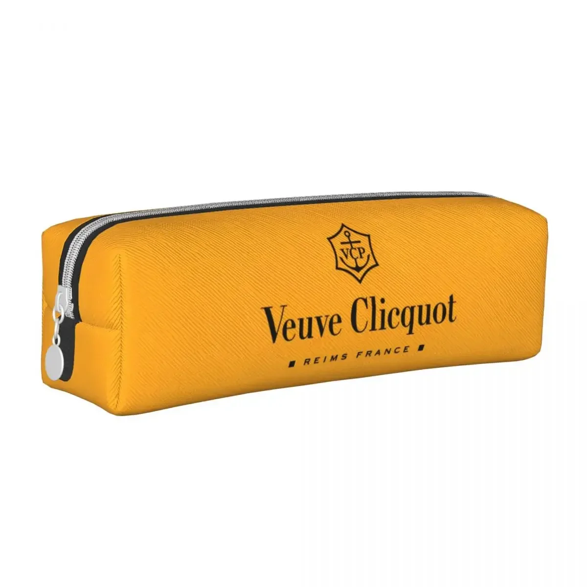 Champagne Orange Pencil Case Veuves Clicquots Pen Bags Kids Large Storage Office Zipper Pencilcases