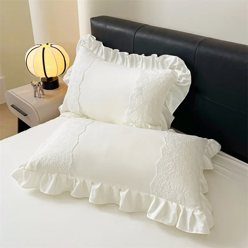 Solid Color Lace Princess Bed Skirt European Laces Bed Sheet with Skirts Edge Cloak Up Hem Bed Protect Cover Bedroom Decor