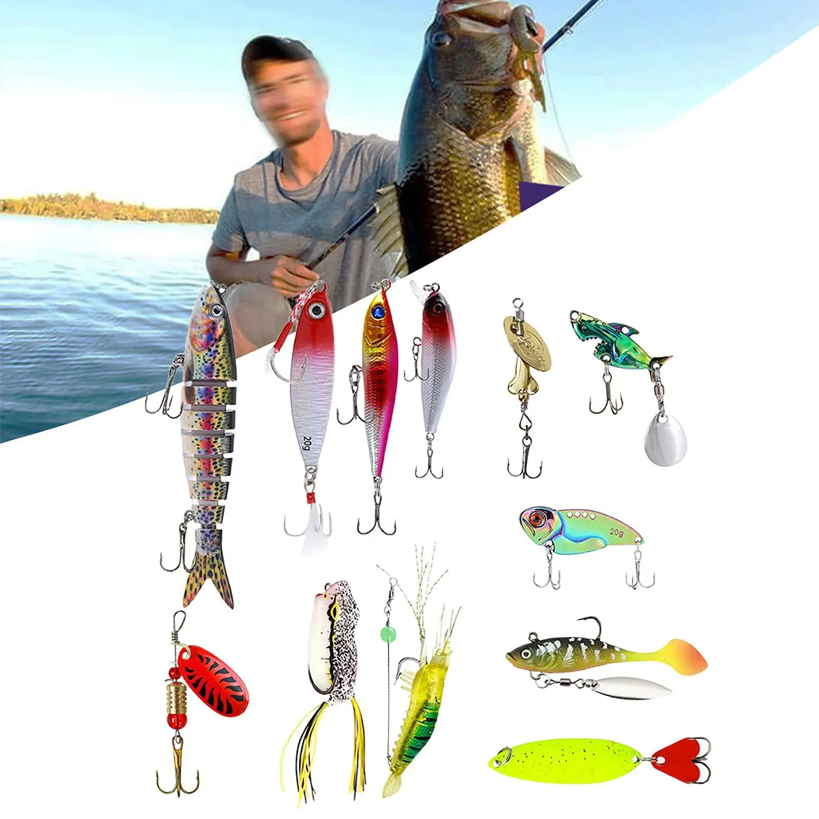 Christmas Fishing Lures Set Fishing Advent Calendar for Father Fisherman Men