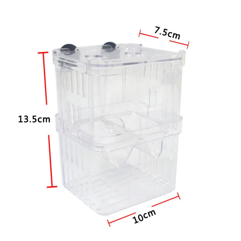 Peacock Fish Breeding Isolation Box Fish Tank Aquarium Breeder Box Double Holes Betta Fish Hatching Incubator
