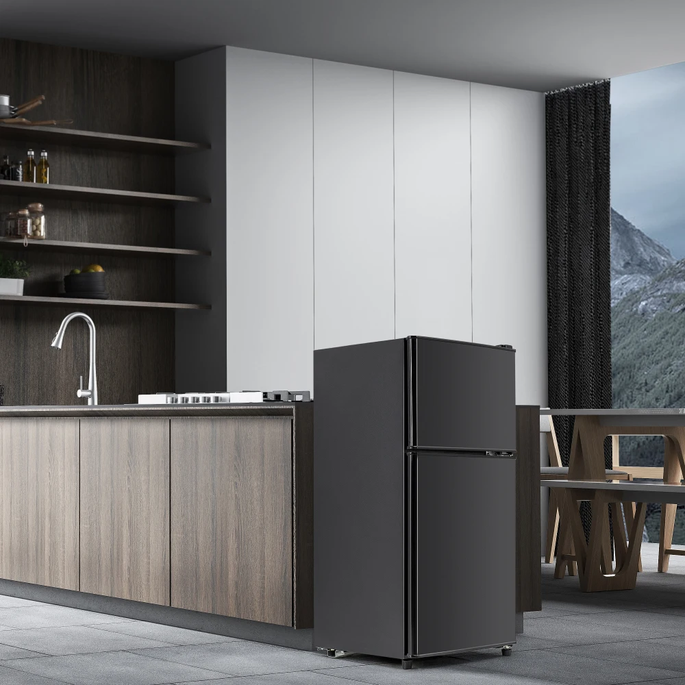 مزيج من التبريد مع 60 لترًا، الحجم الإجمالي 22 لترًا، حجم الفريزر، 38 لترًا، حجم التبريد، 102 كيلوواط ساعة/سنة، ليد