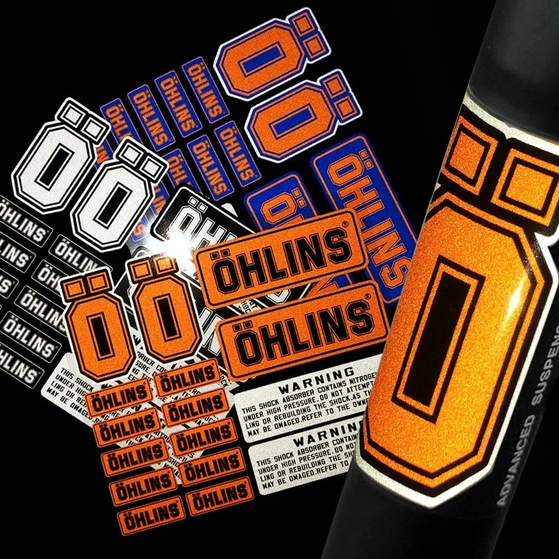 For OHLINS Racing Suspension Shock Motorcycle Accessories Decals Reflective Sticker Modification decoration Waterproof 6