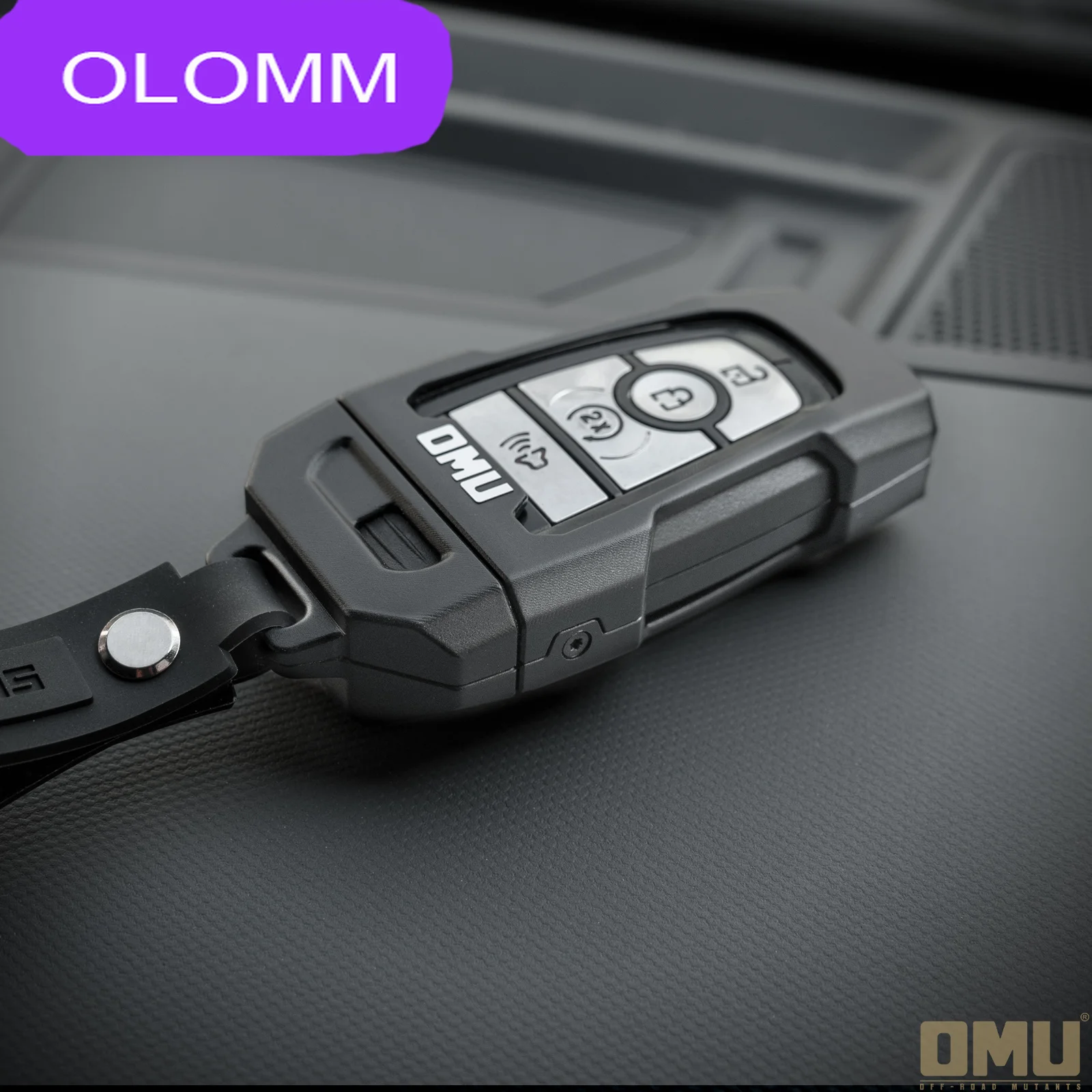 OMU 4x4 Anti-Scratch Aluminum Key Case For Ford Bronco F150 Raptor Explorer 3/4 Buttons Smart Key Fob Protector