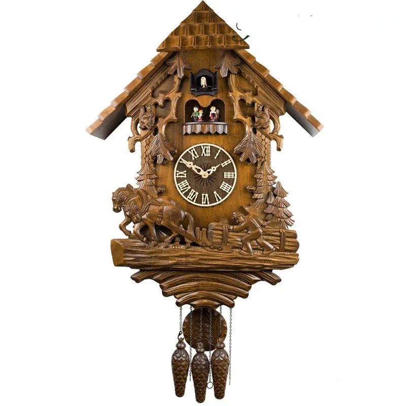 

Large cuckoo clock, cuckoo bird clock, solid wood, exquisite handmade carving