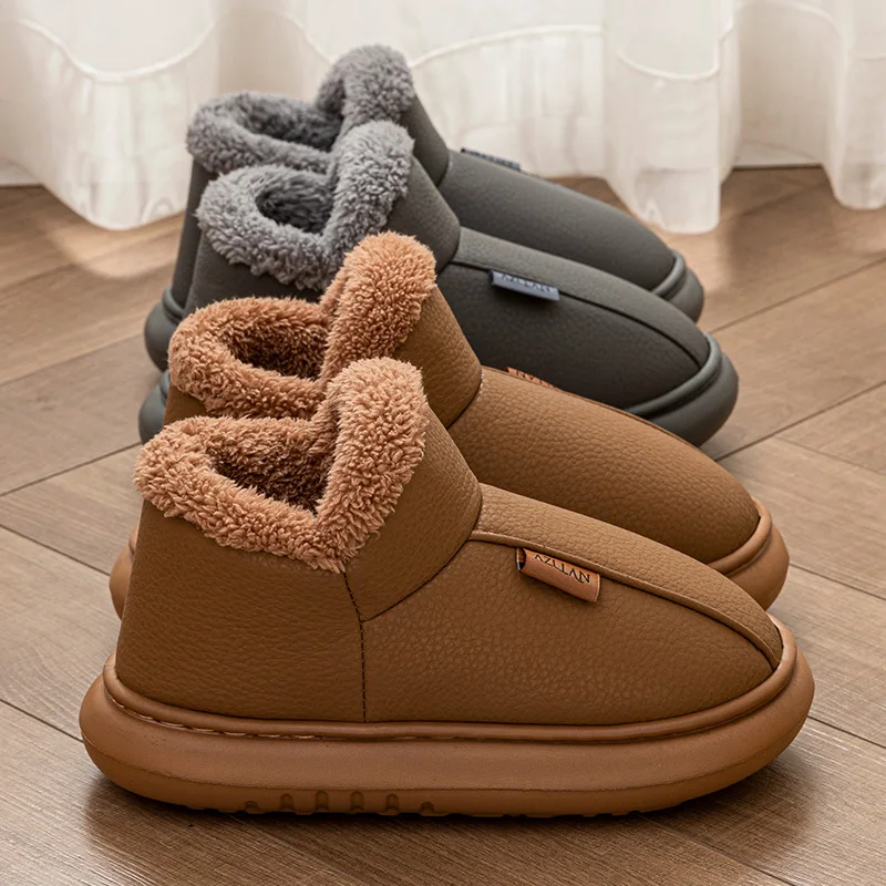 Chaussures en coton à talons tout compris pour femmes, nouveau style d'hiver avec polaire ajoutée et semelle épaisse pour la chaleur, slip en coton peluche