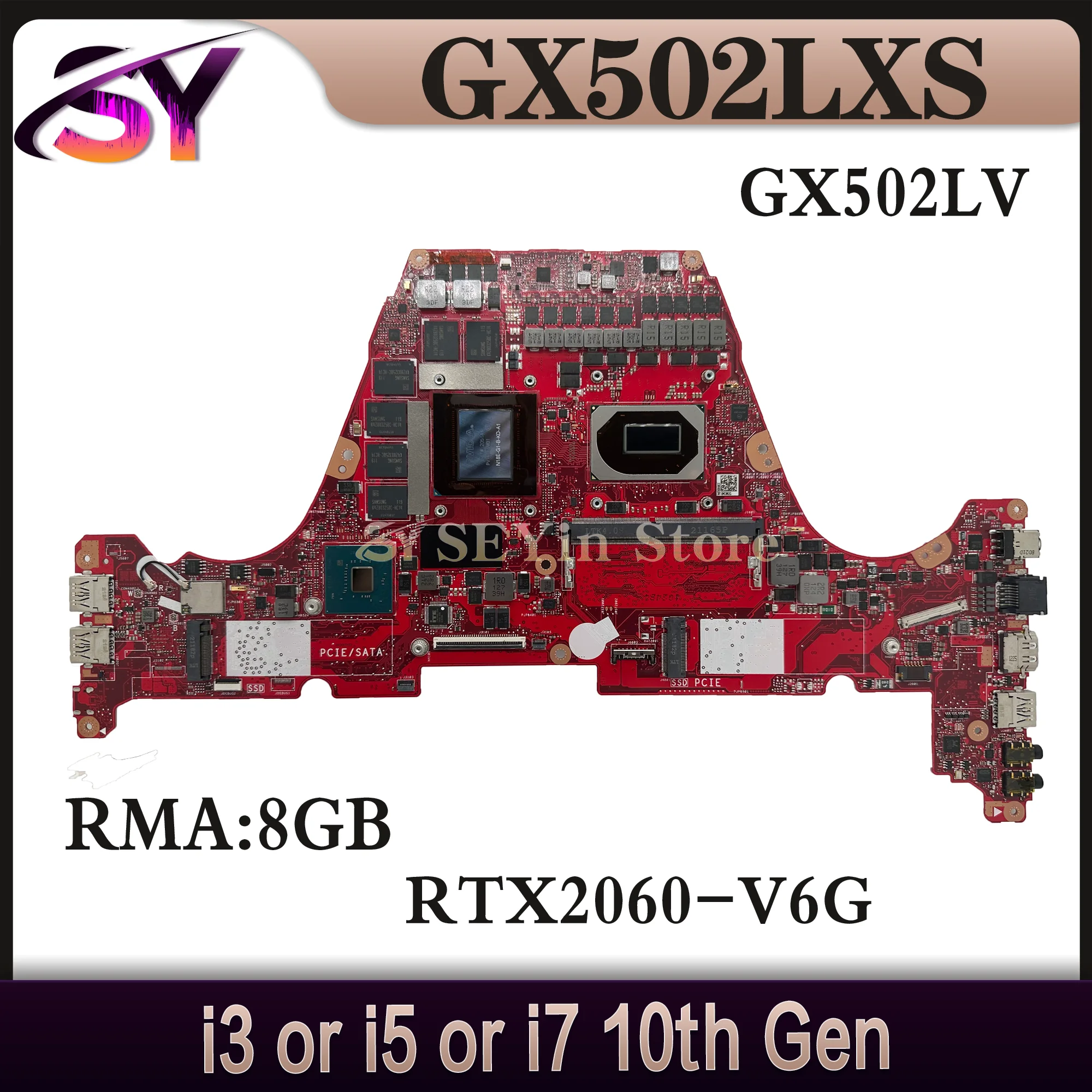 Mainboard For ASUS GX502LXS GU502LV GU502LU GU502LW GX502LWS GX502L GU502L Laptop Motherboard i5 i7 i9 10th Gen