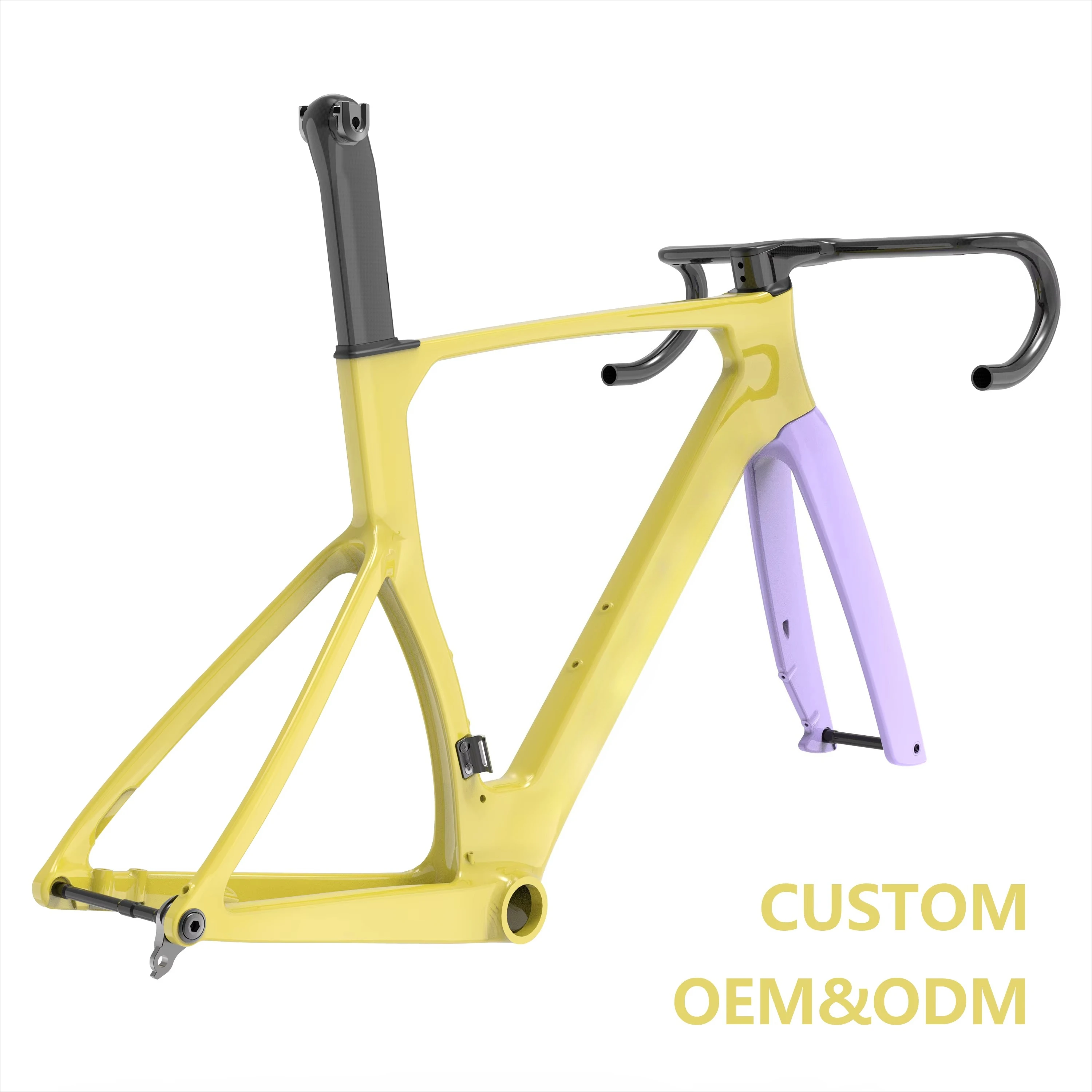 

Aero Carbon Fiber Frame Set for Road Bicycles Super Light ODM Inner Cable Design 48-52cm 1.15kg