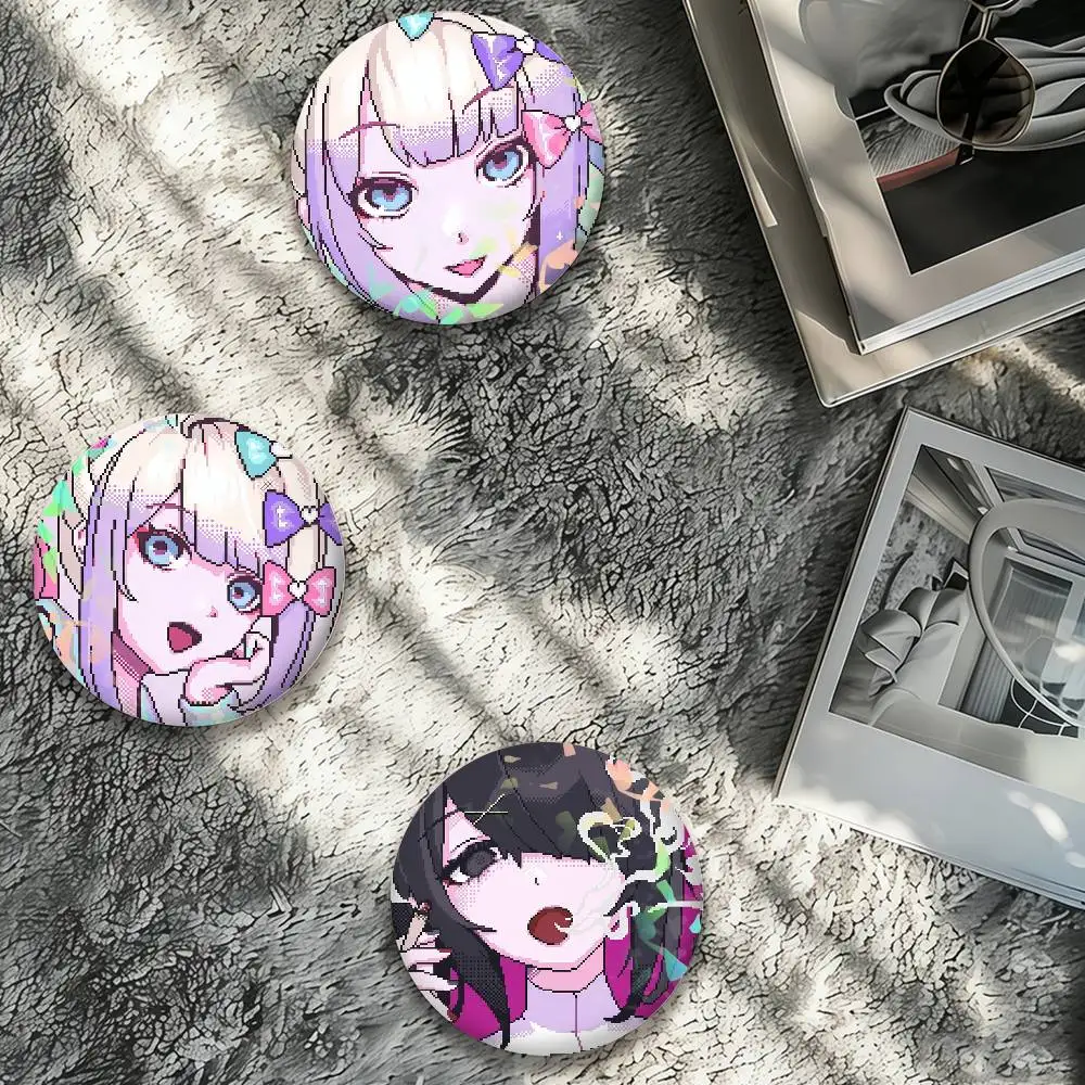 Game Needy Streamer Overload Kwaii cute Laser Badge Creative Pins Brooch for Bag Clothes Hat Decor Gifts Fans Collect