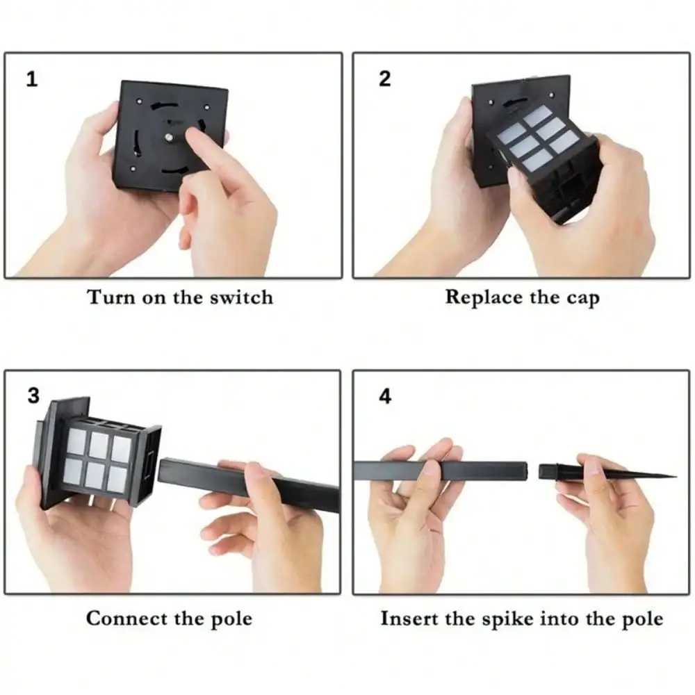 6 قطعة الشمسية LED مسار أضواء الحديقة في الهواء الطلق مقاوم للماء الممشى حديقة ديكور حصص مصباح الشارع للمناظر الطبيعية ساحة الفناء #5