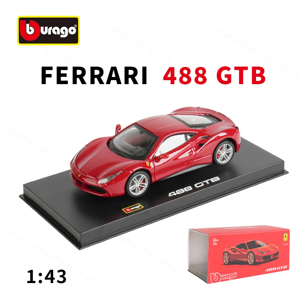 

Bburago 1:43 Ferrari 488 GTB Static Die Cast Vehicles Collectible Model Car Toys