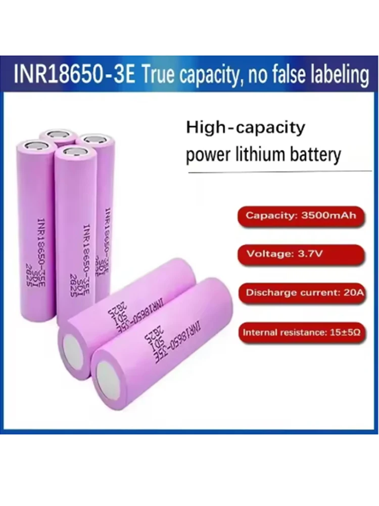 Inr18650-35E Echte Kapazität 18650 3,7V 3500mAh Li-Ion Wiederaufladbare Batterie für DIY Elektrowerkzeuge und Taschenlampen