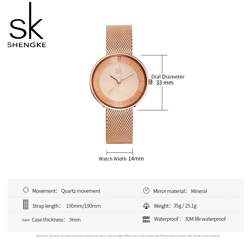 SHENGKE SK Fashion Golden Women Watches Stainless Steel Strap Ladies Quartz Wristwatches Original Woman\'s Clock Relogio Feminino