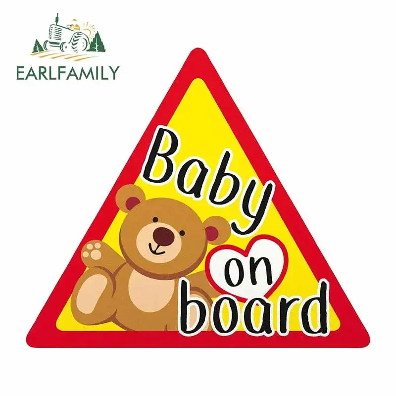 

EARLFAMILY Baby on Board Cute Bear Motorcycle Car Bumper Stickers Repair Warning Decal Vinyl Material Fashion Creative Decor