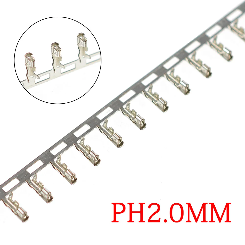 100-500Pcs JST PH2.0MM Metal Pins Female Crimp Terminal for PH 2.0 Female Male Housing Wire Cable Connector