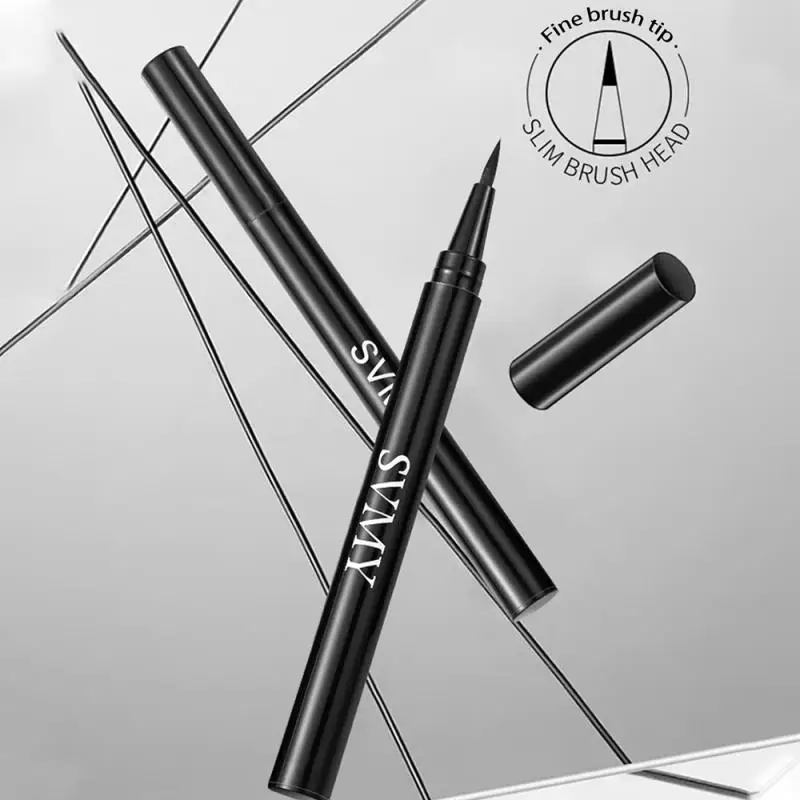 Penna eyeliner impermeabile naturale SVMY con formula ad asciugatura rapida e design resistente al sudore Strumento per il trucco degli occhi con pennino estremamente fine da 0,01 mm