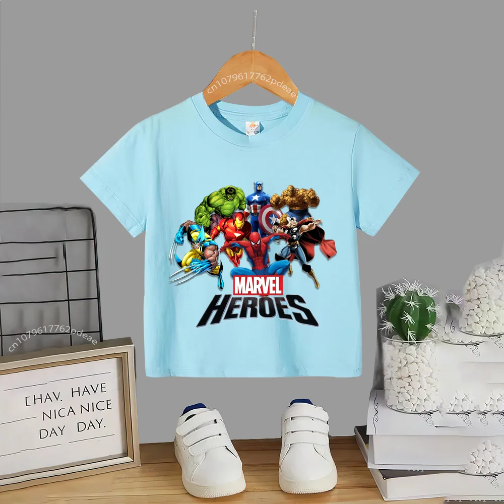 Super Hero Teen 100% Cotton T-shirt Kids Hulk Printed Casual Cotton T-shirt Comfortable short sleeve for boys and girls babies