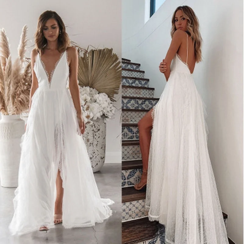 Ele Lace Off-oulder Maxi Dr WiOL New Sle Spring Faion High Waist ort Sve Long Dr للنساء