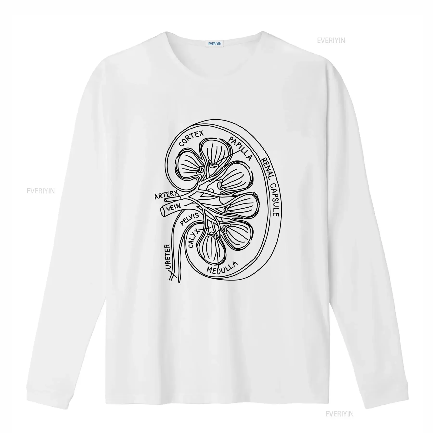 Kidney Anatomy T Shirt Transplant Team Urologist Chronic Disease Medical Student long or short sleeves vintage Washed Stylish