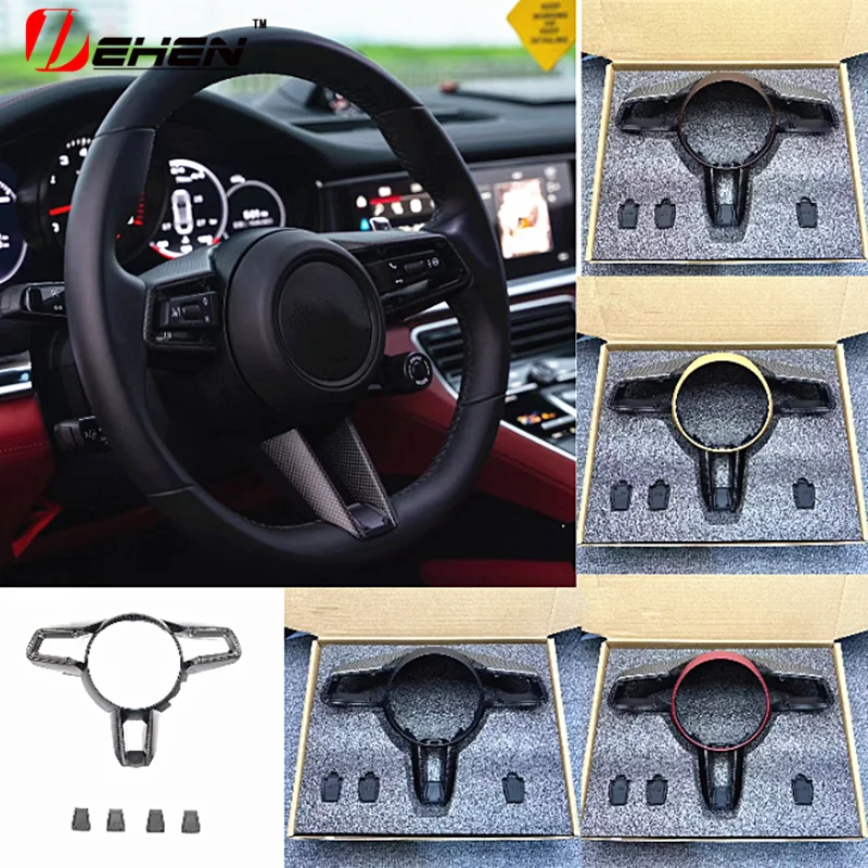 

2022 2023 2024 For Porsche 911 992 Carrera Targa Turbo Genuine Carbon Fiber Interior Cover Steering Wheel Trim Matte & Glossy