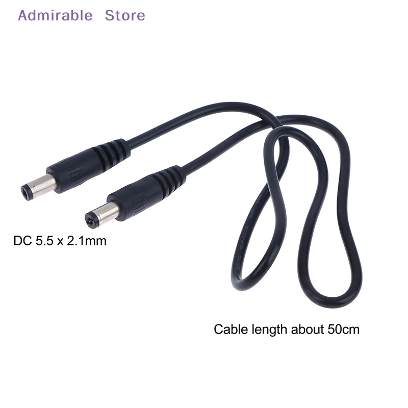 [W]DC Power Plug 5.5 x 2.1mm Male To 5.5 x 2.1mm Male CCTV Adapter Connector Cable 12V 10A Power Extension Cords 0.5m