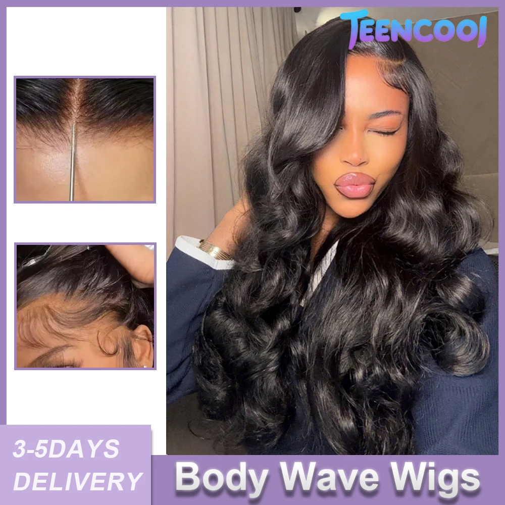 

Парик из натуральных волос Body Wave с прозрачной HD-основой 13x6, 200% плотность, с предварительно проработанной линией роста волос, бразильские парики из натуральных волос