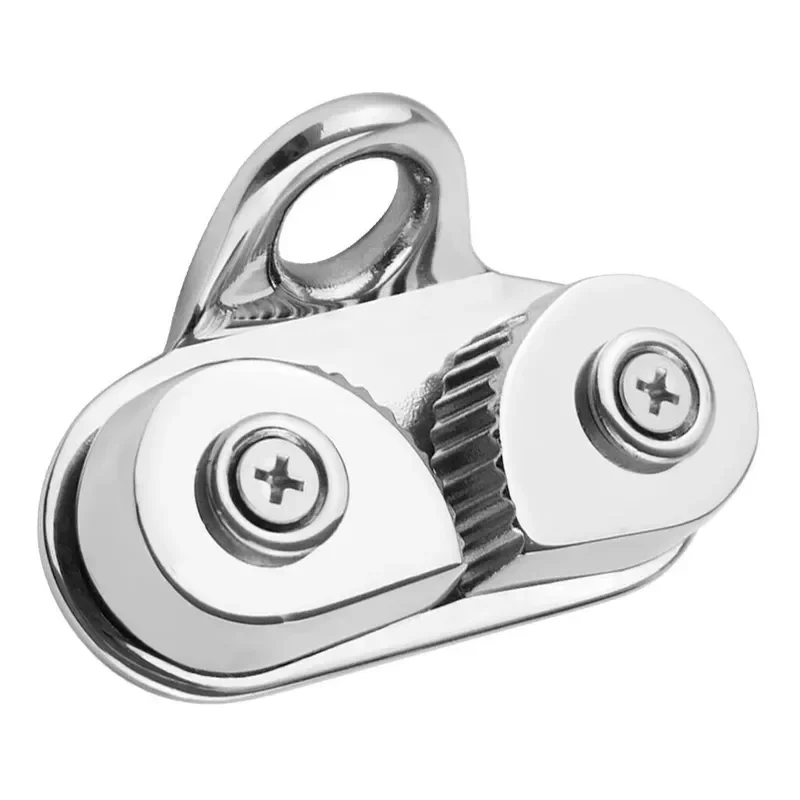 Sailboat Cam Cleat, 2 Pcs Cast 316 Stainless Steel Quick Rope Clamp, Heavy Duty Bearing, for Marine Boat Kayak Deck Rigging