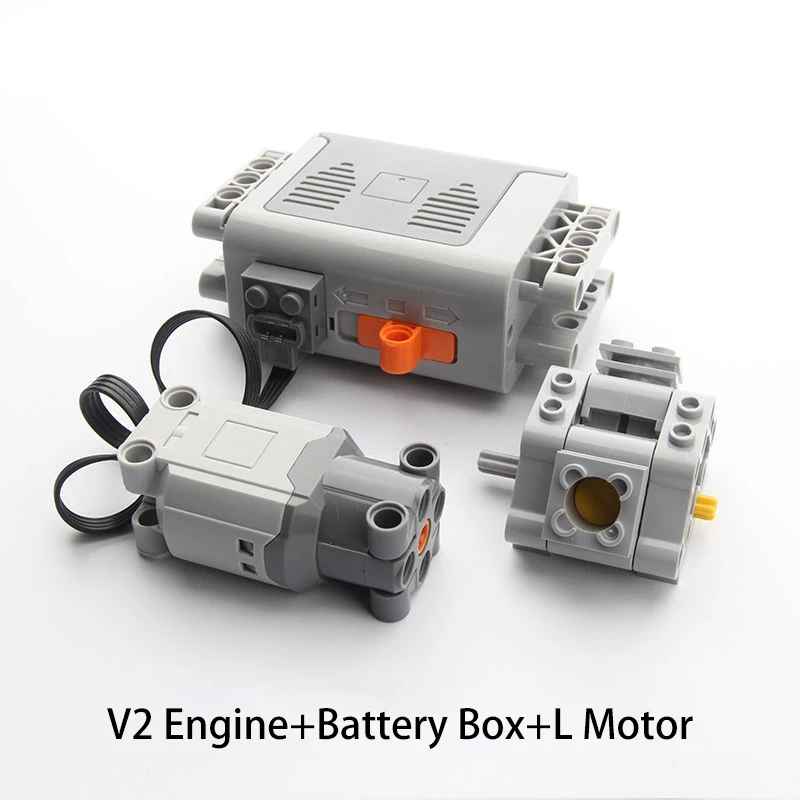 Bloques de construcción MOC, ladrillos de alta tecnología, juguetes, batería de Motor, componentes de potencia de Motor de 2/4/6 cilindros, PF modificado, Compatible con LEGO