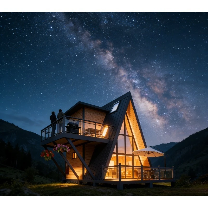 Modern Steel Prefabricated Container Villas & Offices Movable Foldable Prefab Triangle Houses