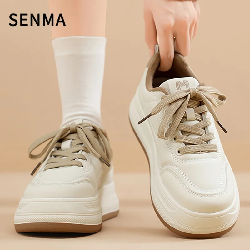 SENMA Women Shoes Thick-Soled Casual Women's Height-Increasing Shoes Casual Shoes Height Increase Low-Top Shoe Sneaker for Women